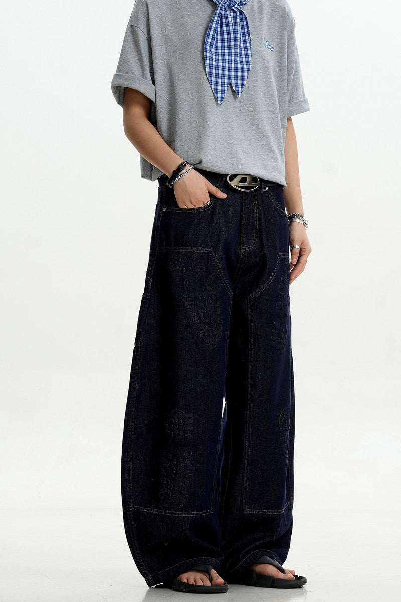 Flared Raw Denim Carpenter Jeans