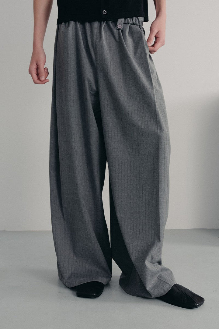 Striped Pleated Waist Pants