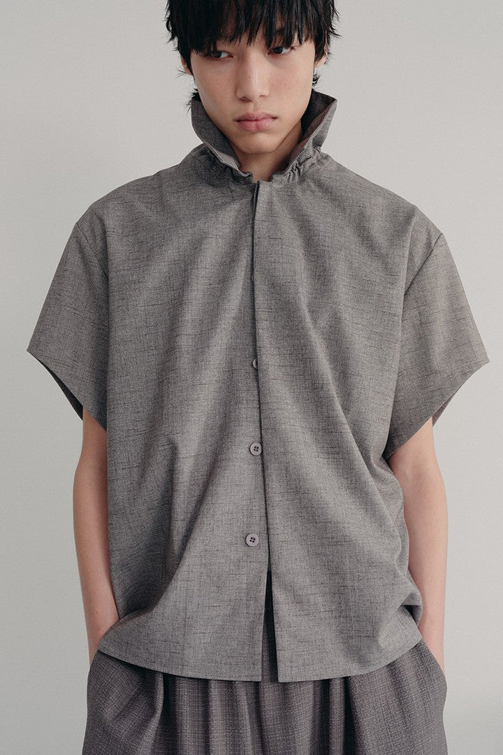 Textured Bud Collar Shirt