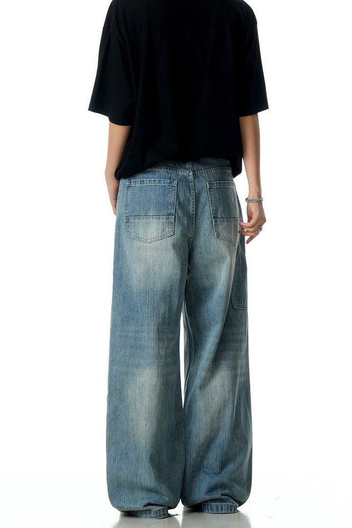 Bamboo Texture Straight Jeans