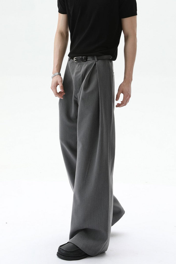 A-Line Pleated Wide Leg Trousers
