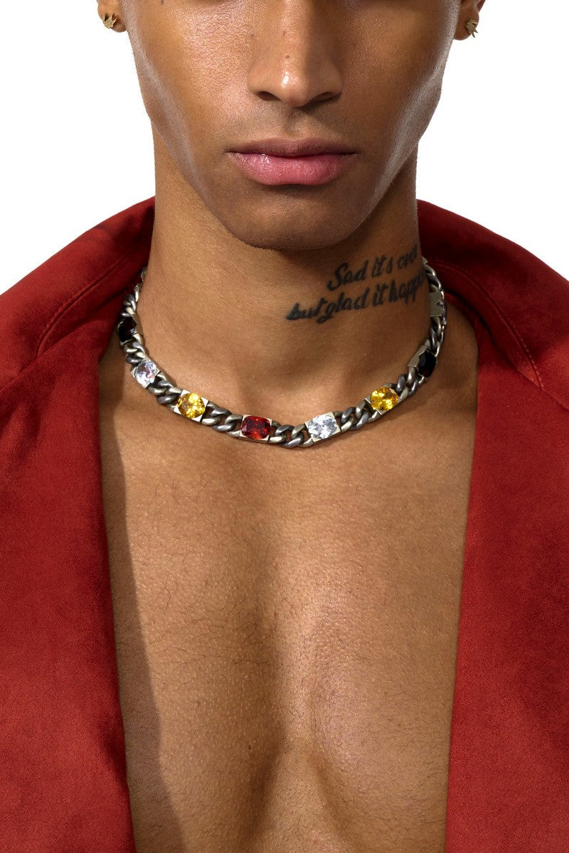 Zircon Titanium Vintage Chain Necklace