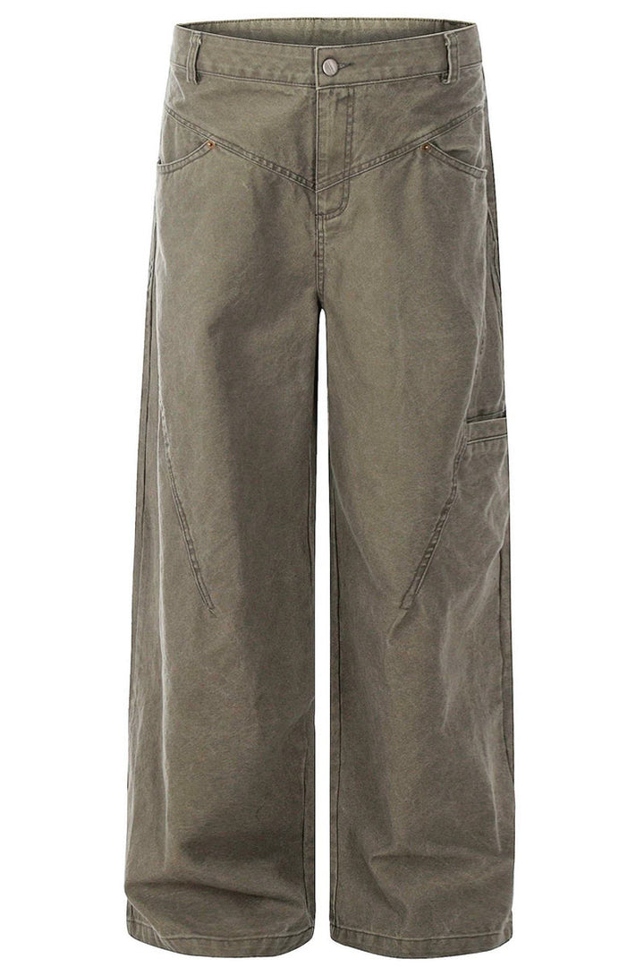 Distressed Gray Relaxed Cargo Pants