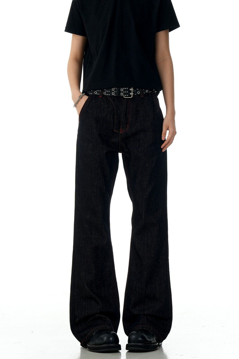 Red Contrast Flare Jeans