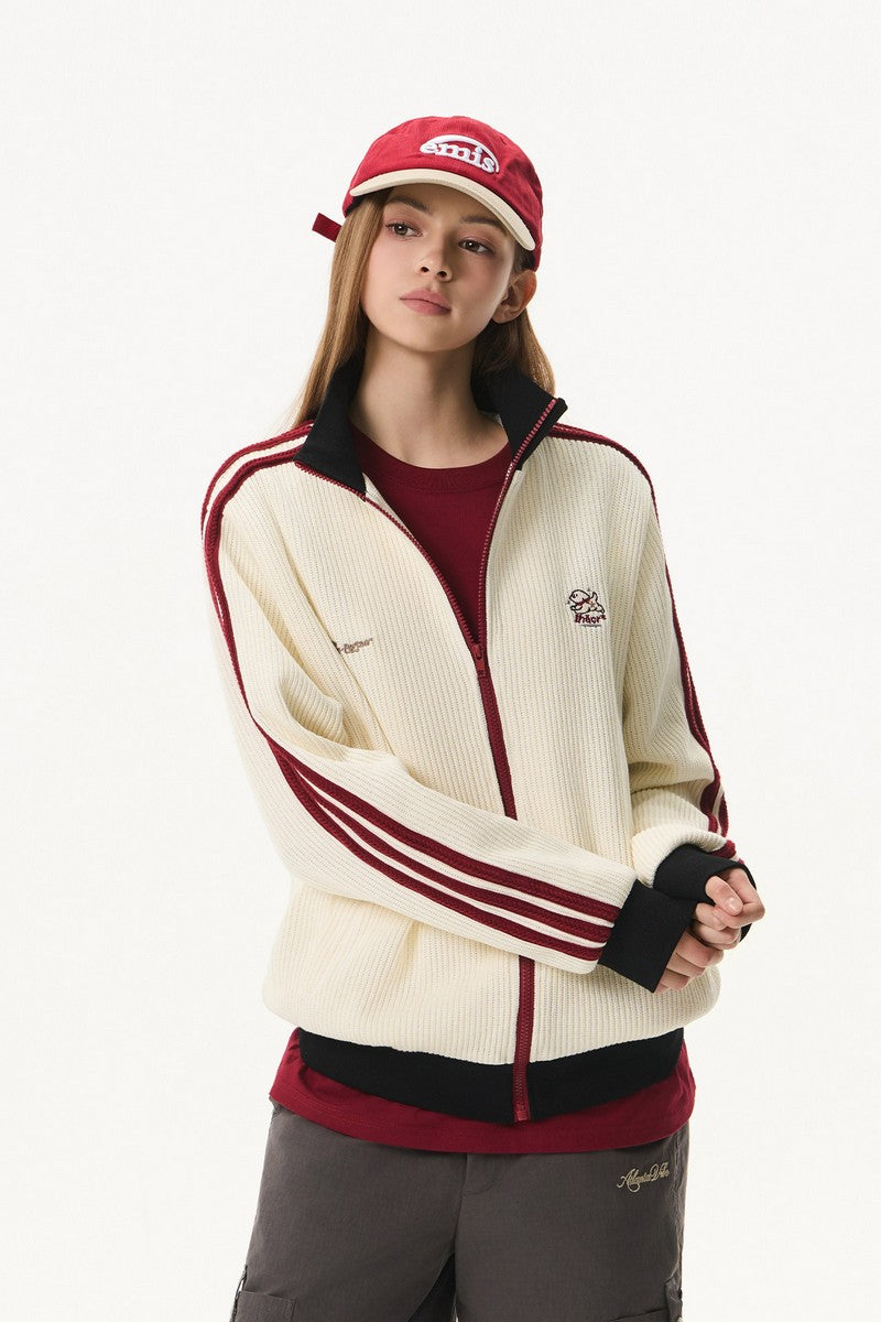 Embroidered Corn Puff Track Jacket