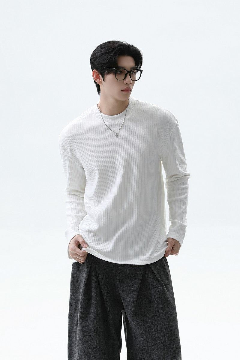 Textured Knit Long Sleeve Tee