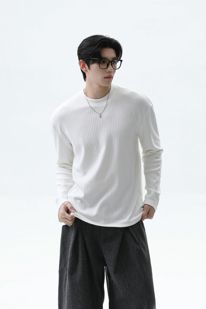 Textured Knit Long Sleeve Tee