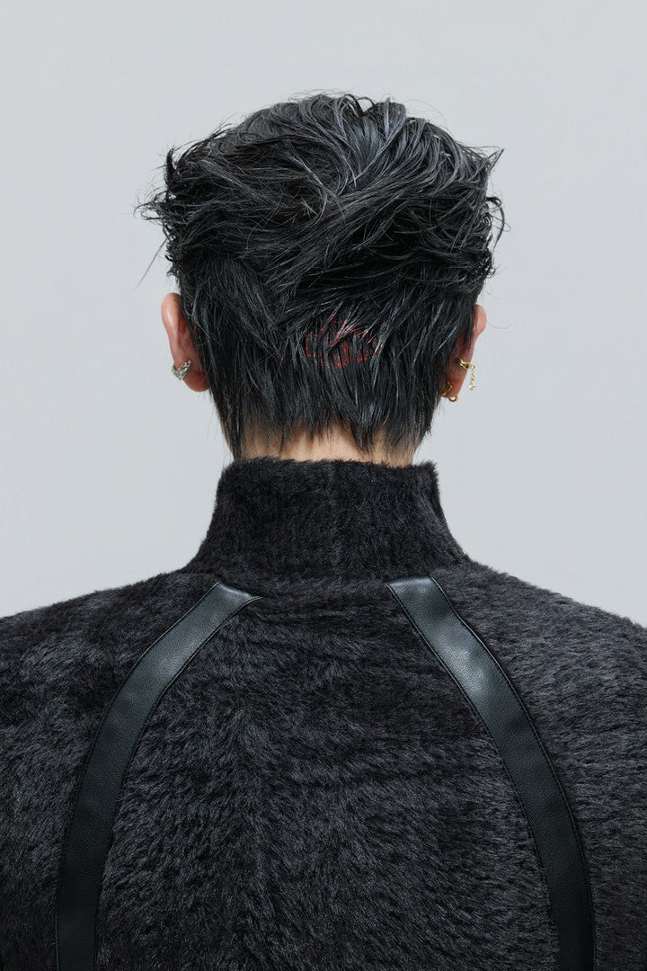 Deconstructed Fleece Turtleneck Top