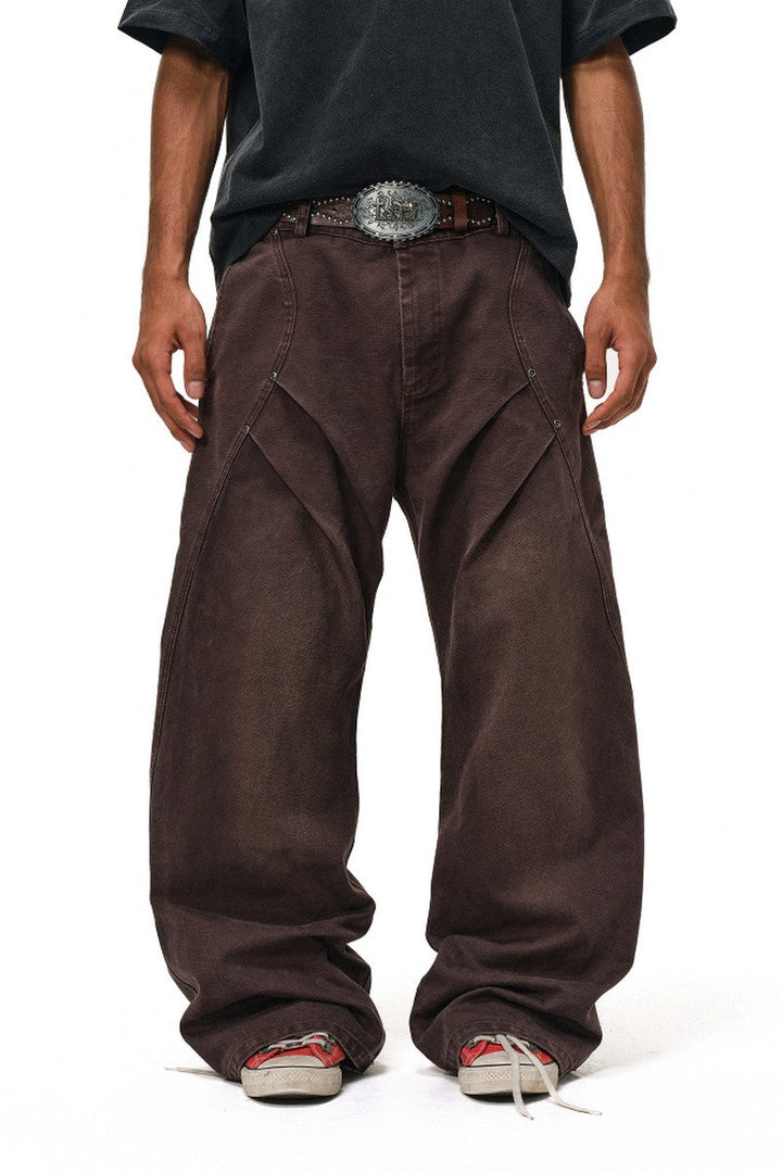 Washed Pleated Work Pants