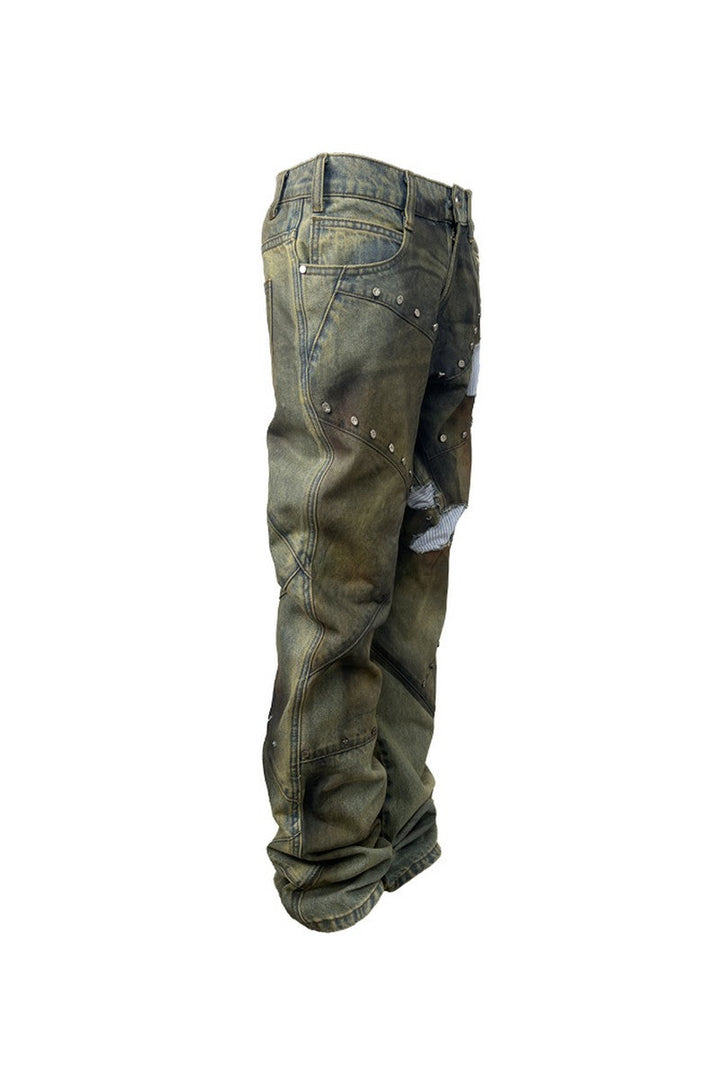 Rust Rivet Washed Jeans