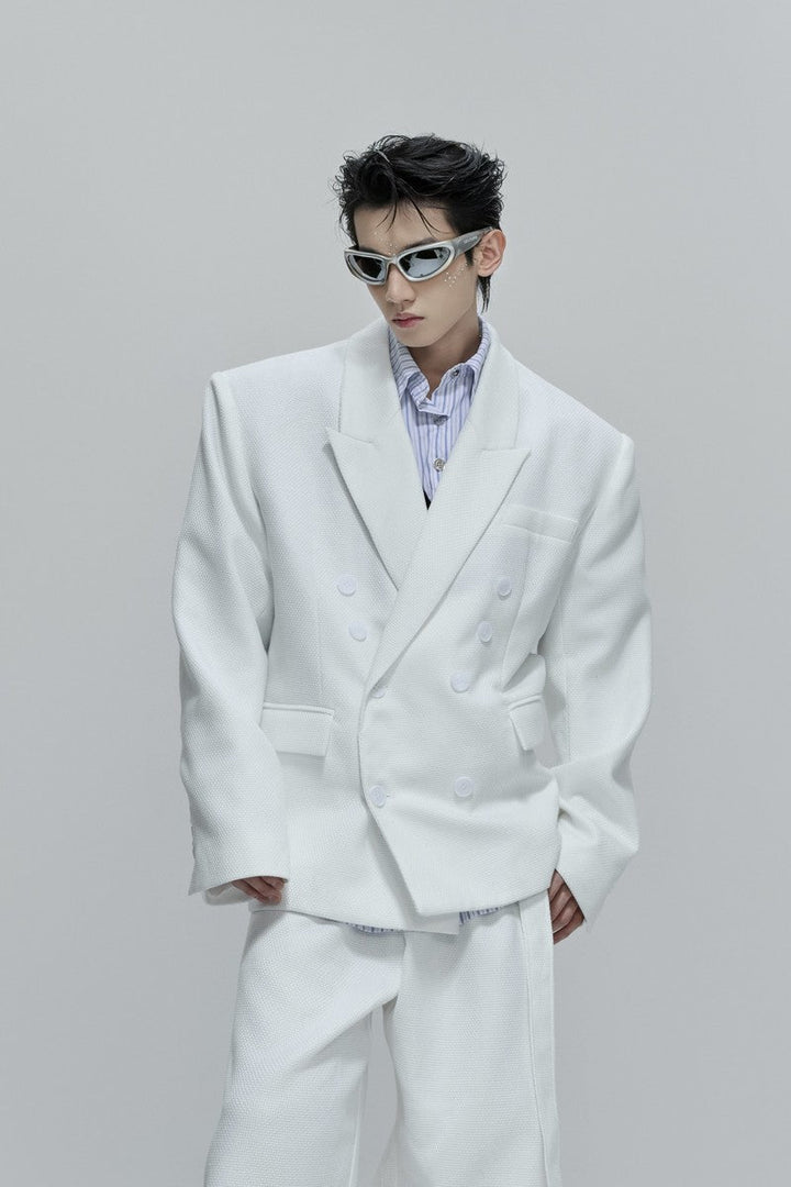 Waffle Textured Pearl Blazer