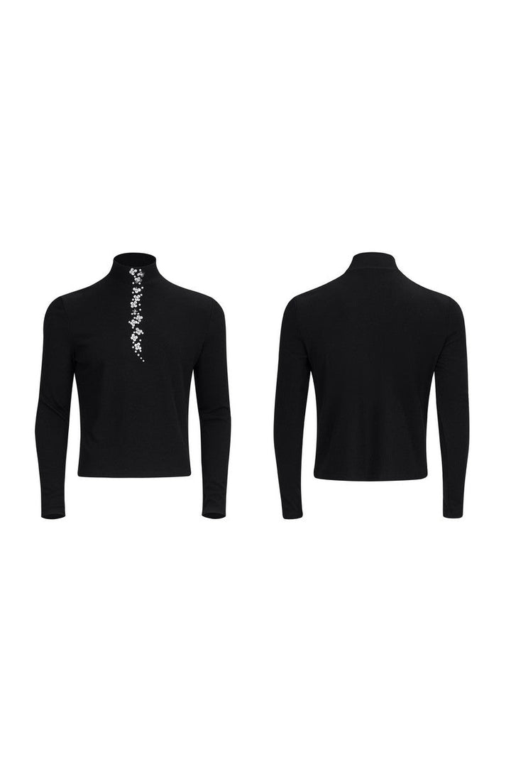 Mock Neck Fitted Tee