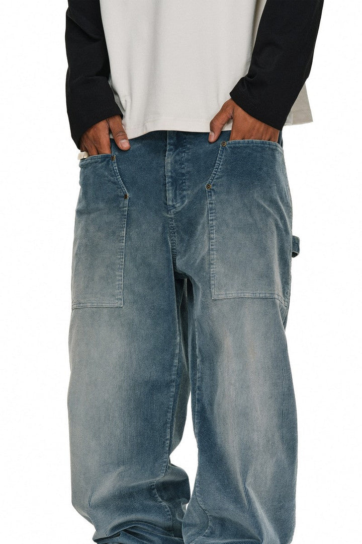 Studded Washed Corduroy Work Pants