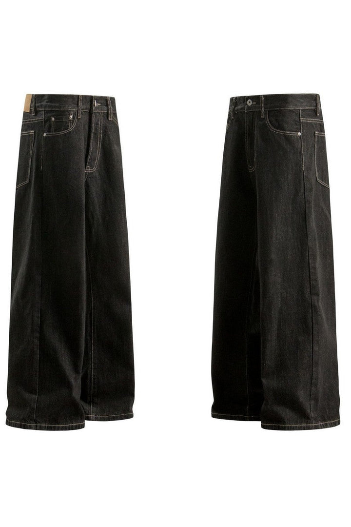 Raw Denim Wide Leg Jeans