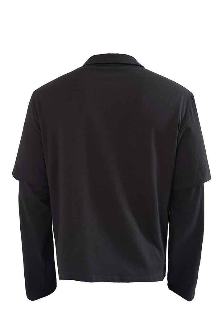 Black Layered Polo Shirt