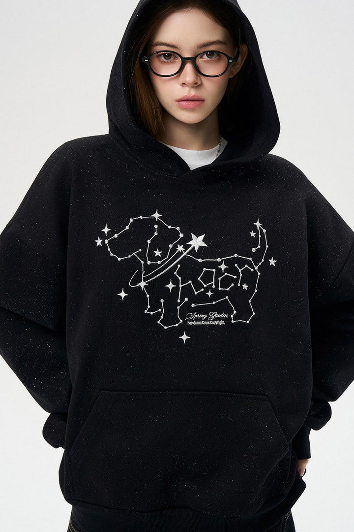 Glitter Star Dog Hoodie
