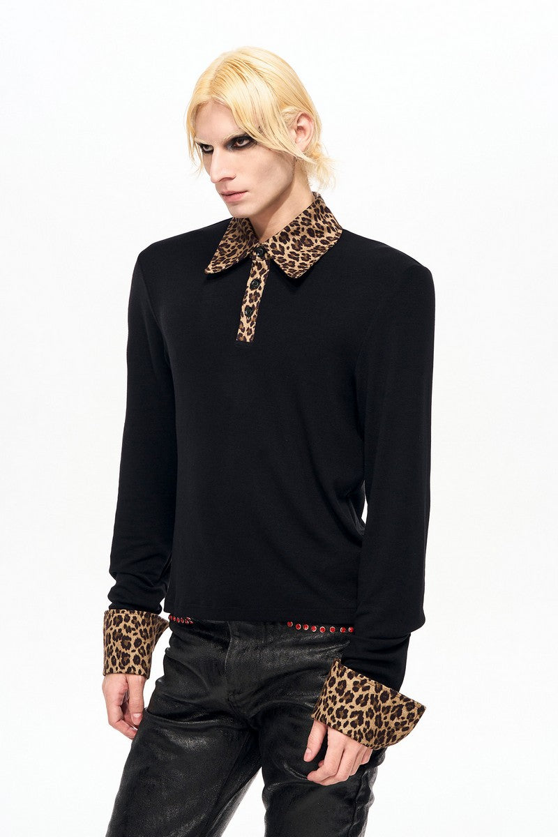 Leopard Print Polo Tee