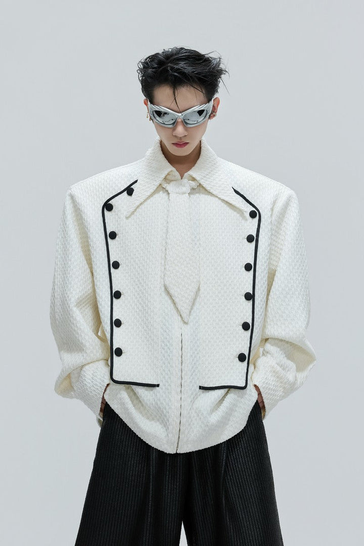 Double Breasted Woven Shirt Jacket
