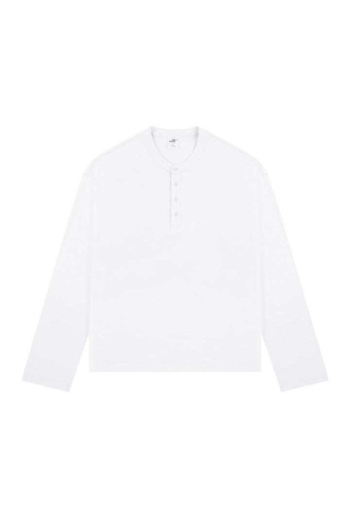 Boxy Henley Long Sleeve Tee