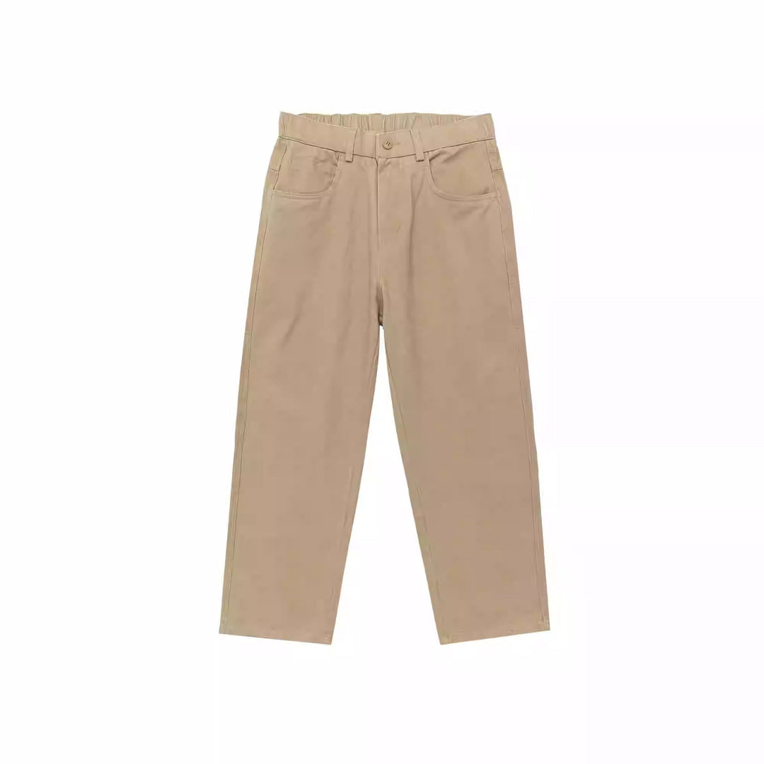 Vintage Washed Cotton Straight Leg Trousers