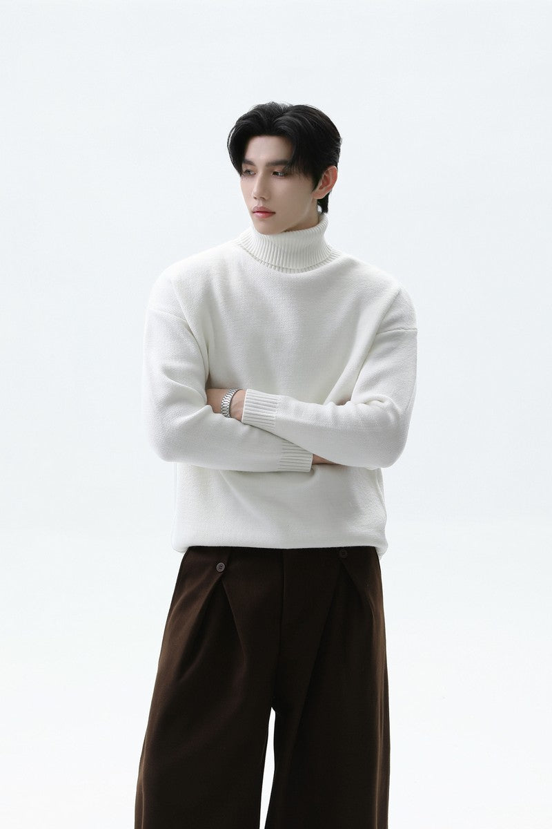 Heavyweight Turtleneck Knit Sweater