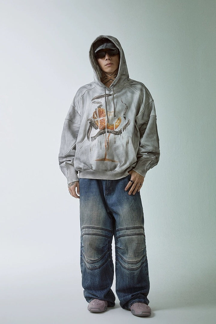 Oversized Distressed Hoodie