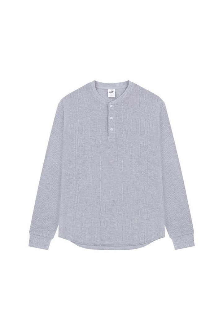 Waffle Henley Long Sleeve Tee