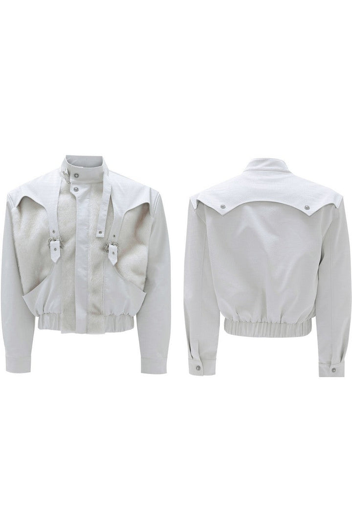 Crocodile Fleece Biker Jacket