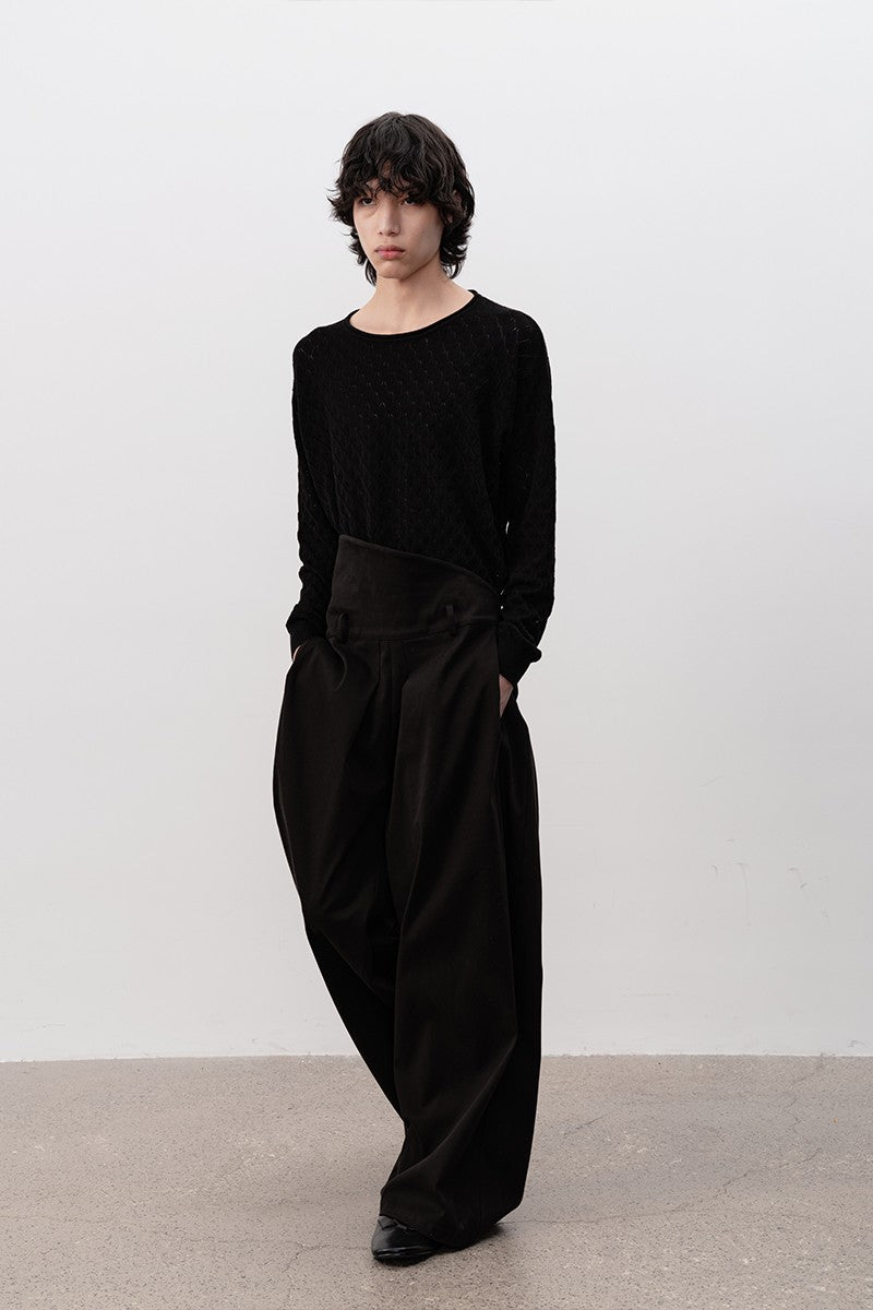 Diamond Cutout Knit Long Sleeve