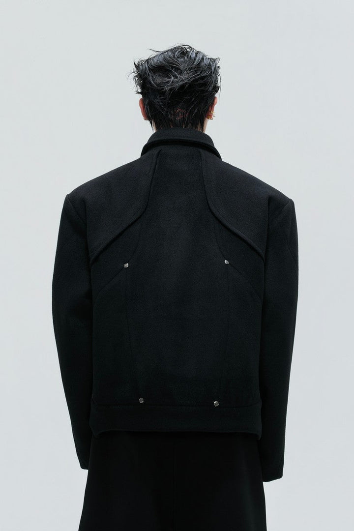 Asymmetrical Plush Wool Jacket