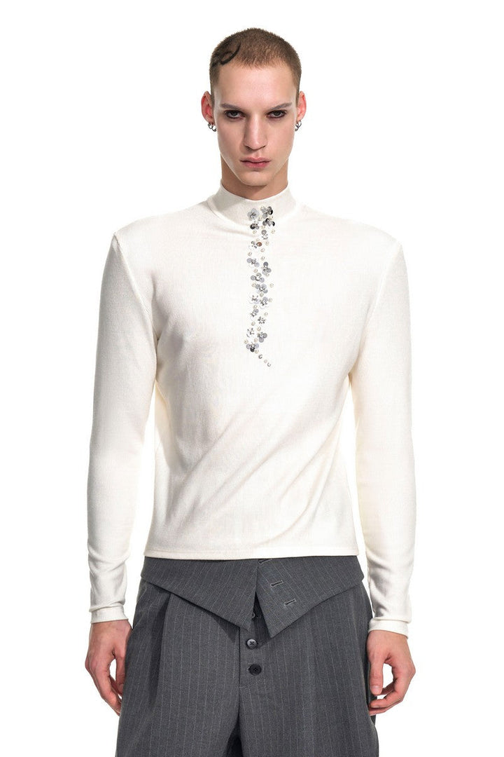 Mock Neck Fitted Tee