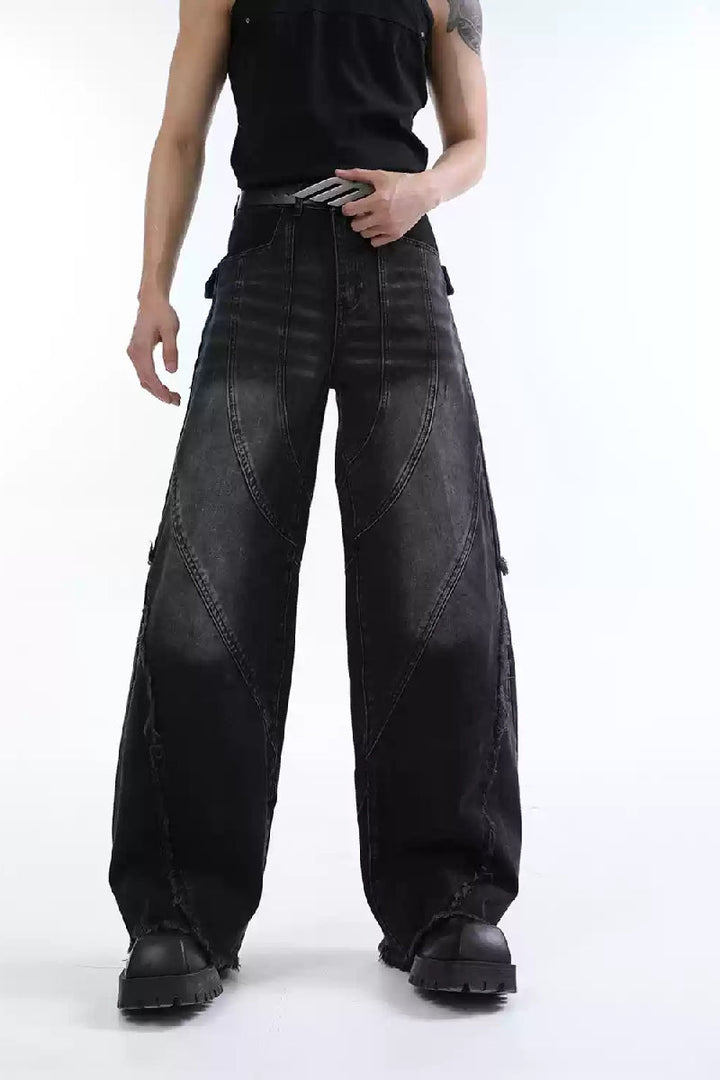 Wide Leg Washed Jeans