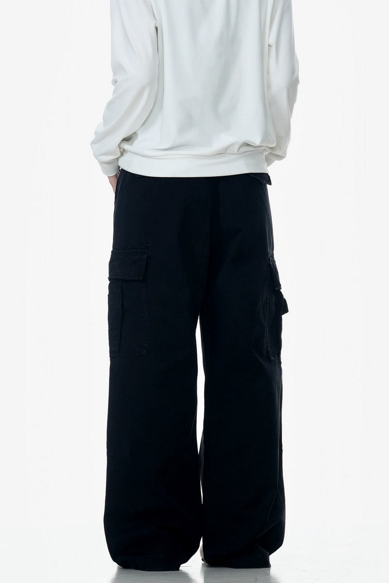 Wrinkled Multi-Pocket Cargo Pants