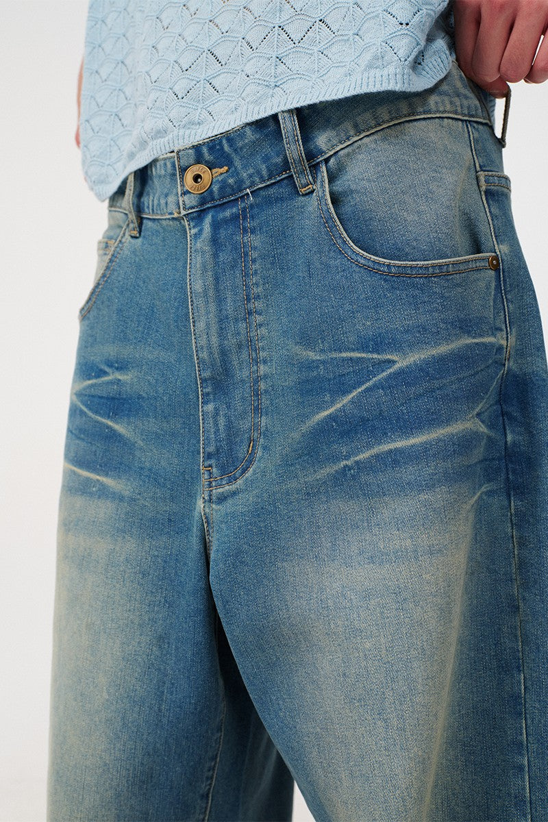 Washed Wide Leg Jeans