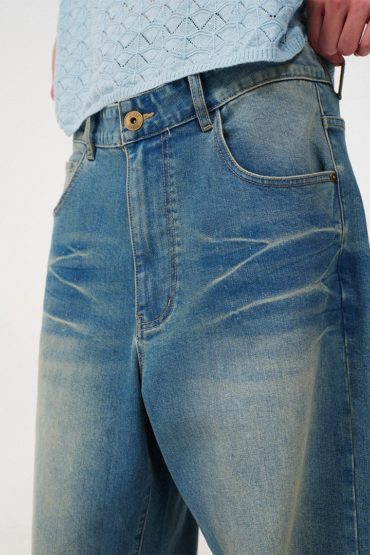 Washed Wide Leg Jeans