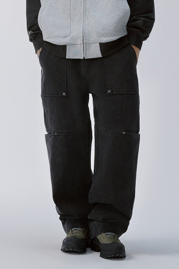 Washed Multi Pocket Cargo Jeans