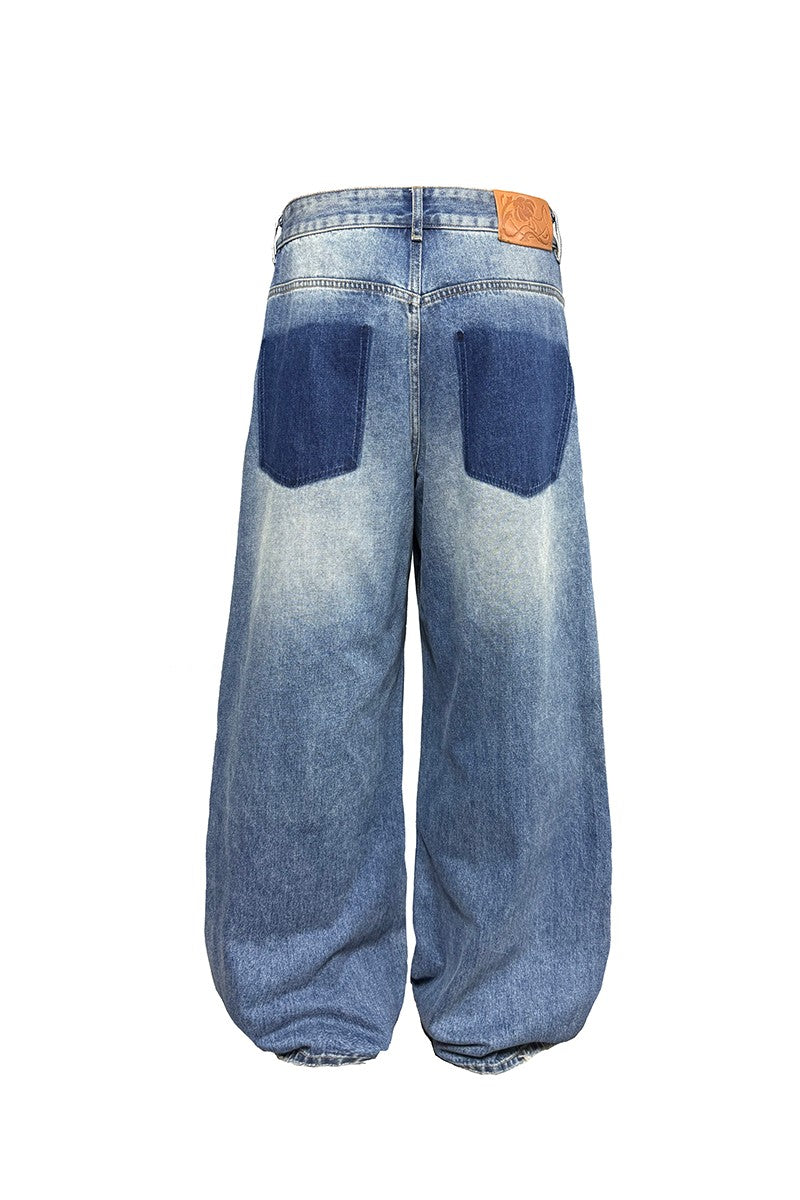 Wave Wash Straight Leg Jeans