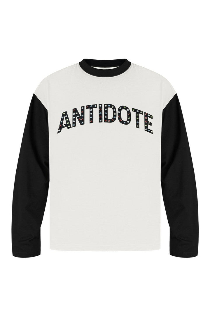 Rhinestone Raglan Long Sleeve Tee