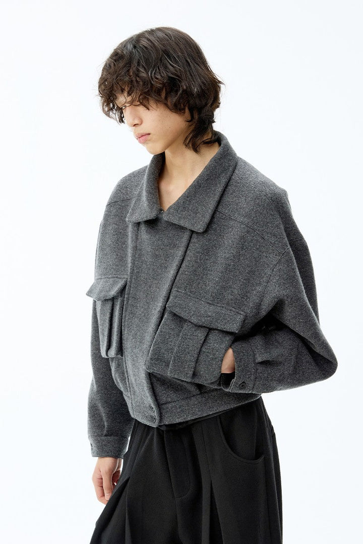 Wool Pocket Bomber Jacket