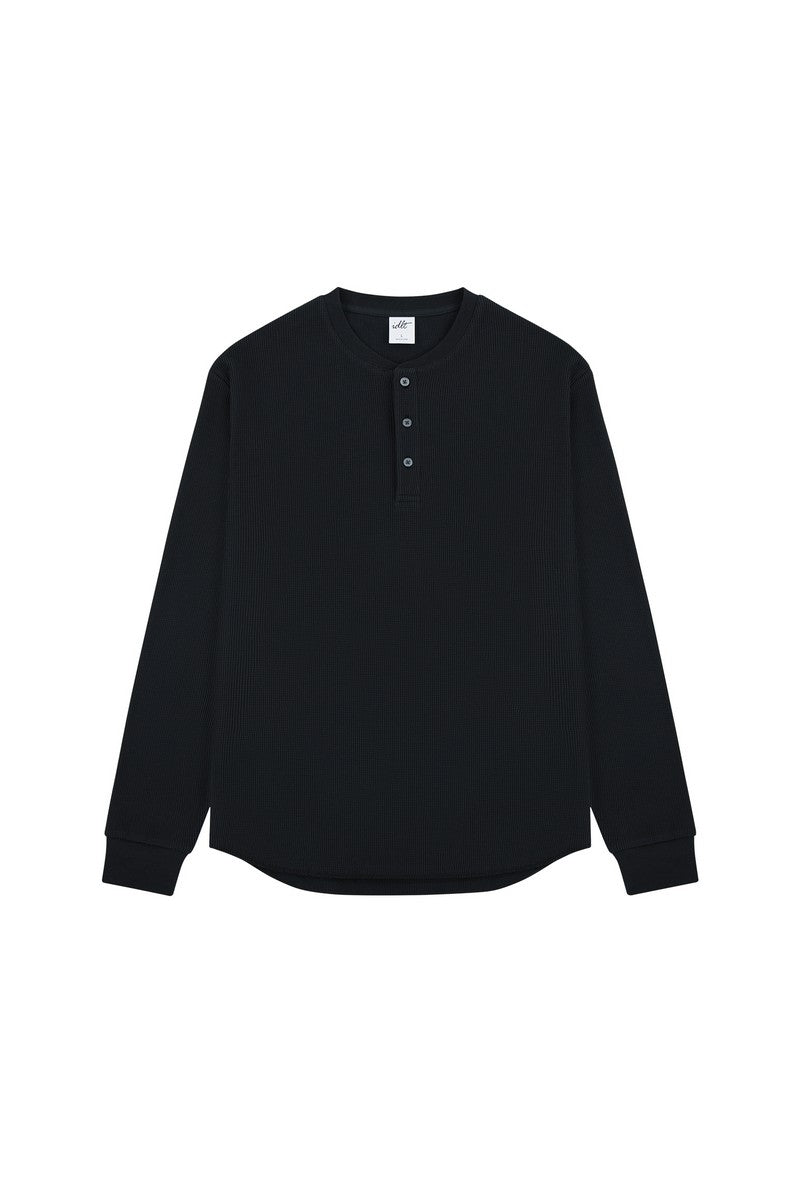 Waffle Henley Long Sleeve Tee