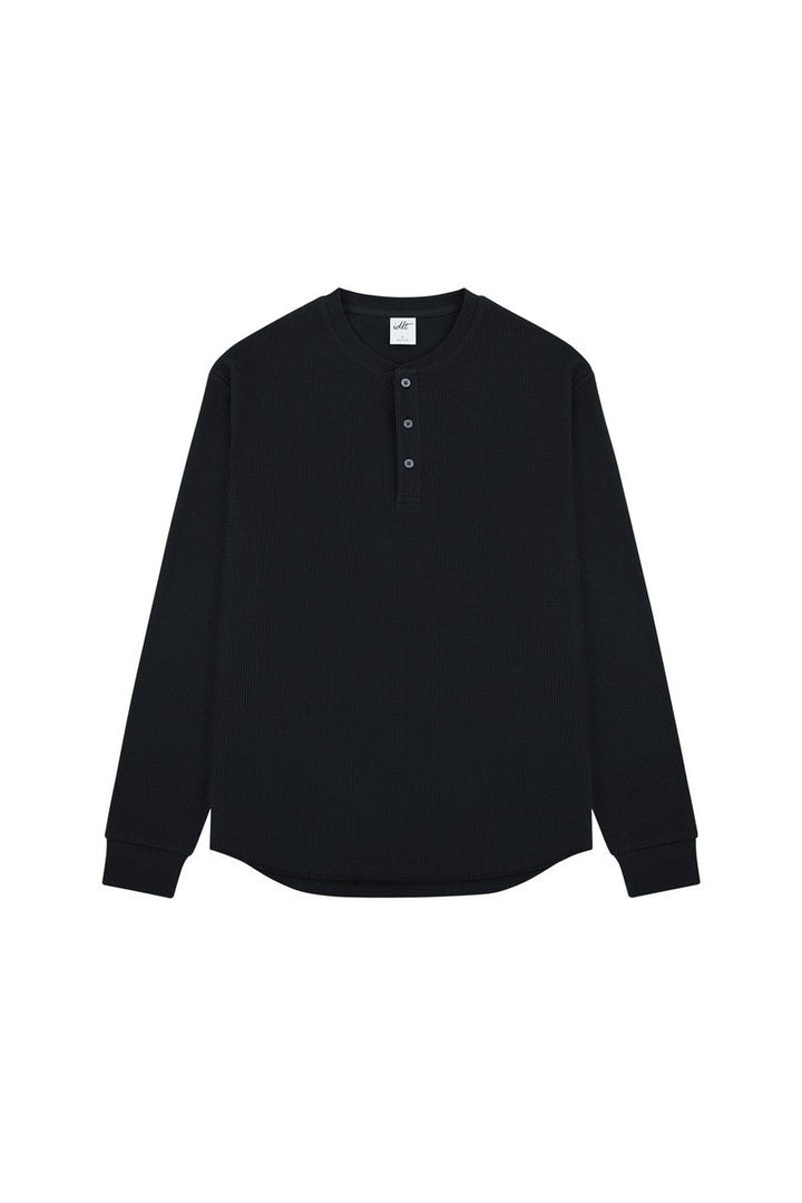 Waffle Henley Long Sleeve Tee