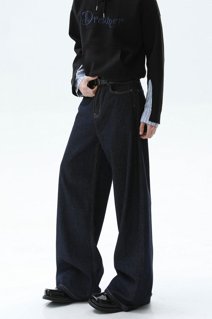 Vintage Washed Raw Denim Jeans