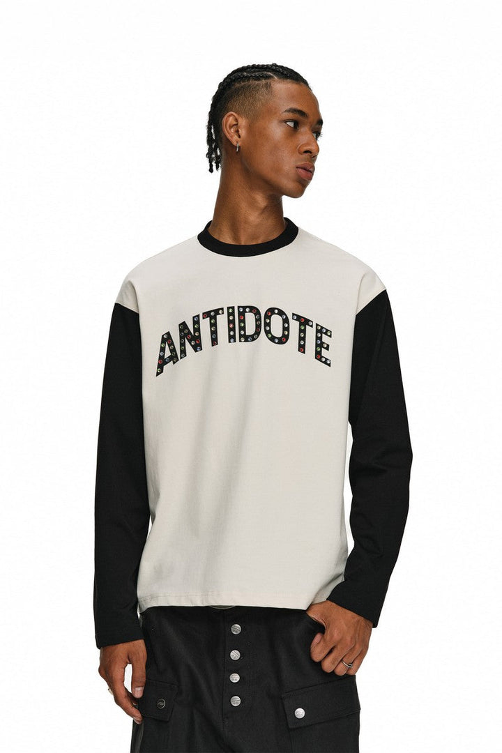 Rhinestone Raglan Long Sleeve Tee