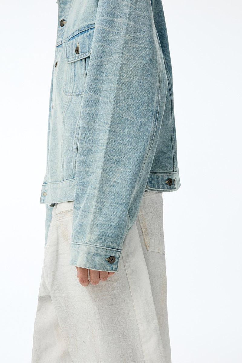 Washed Honeycomb Denim Jacket