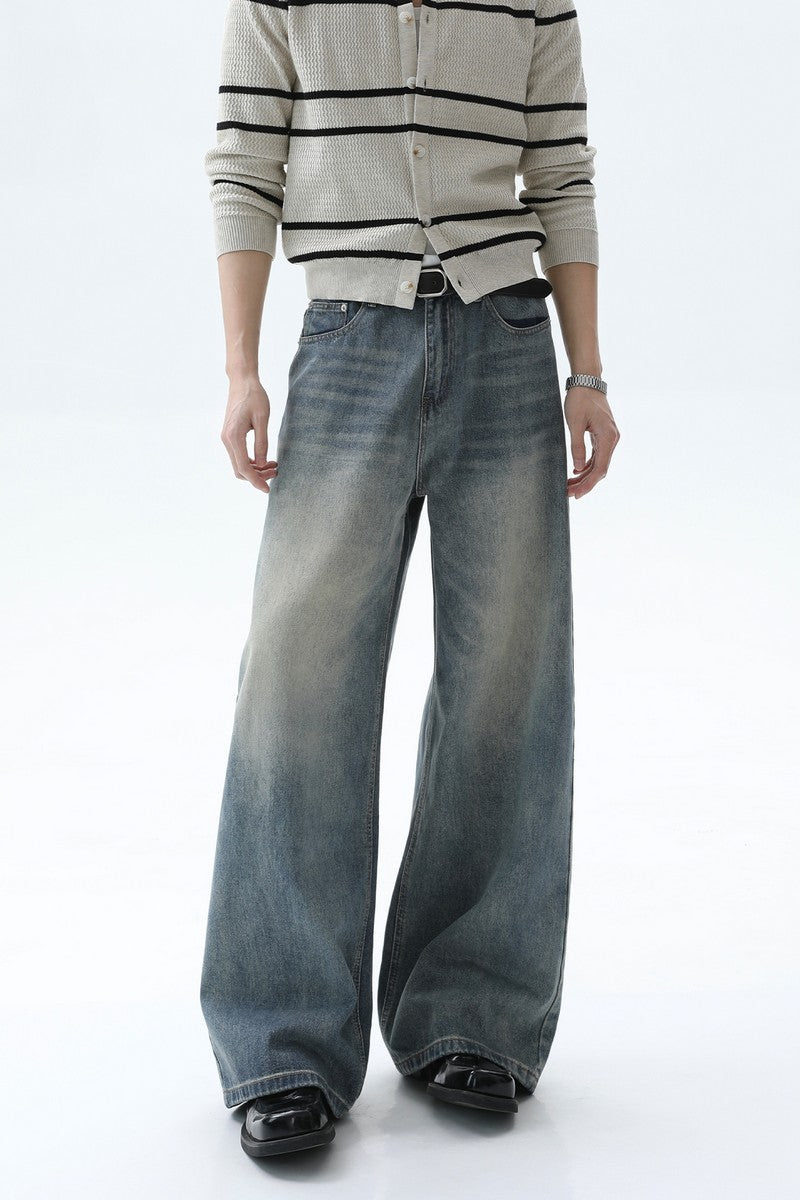 Washed Straight Leg Jeans