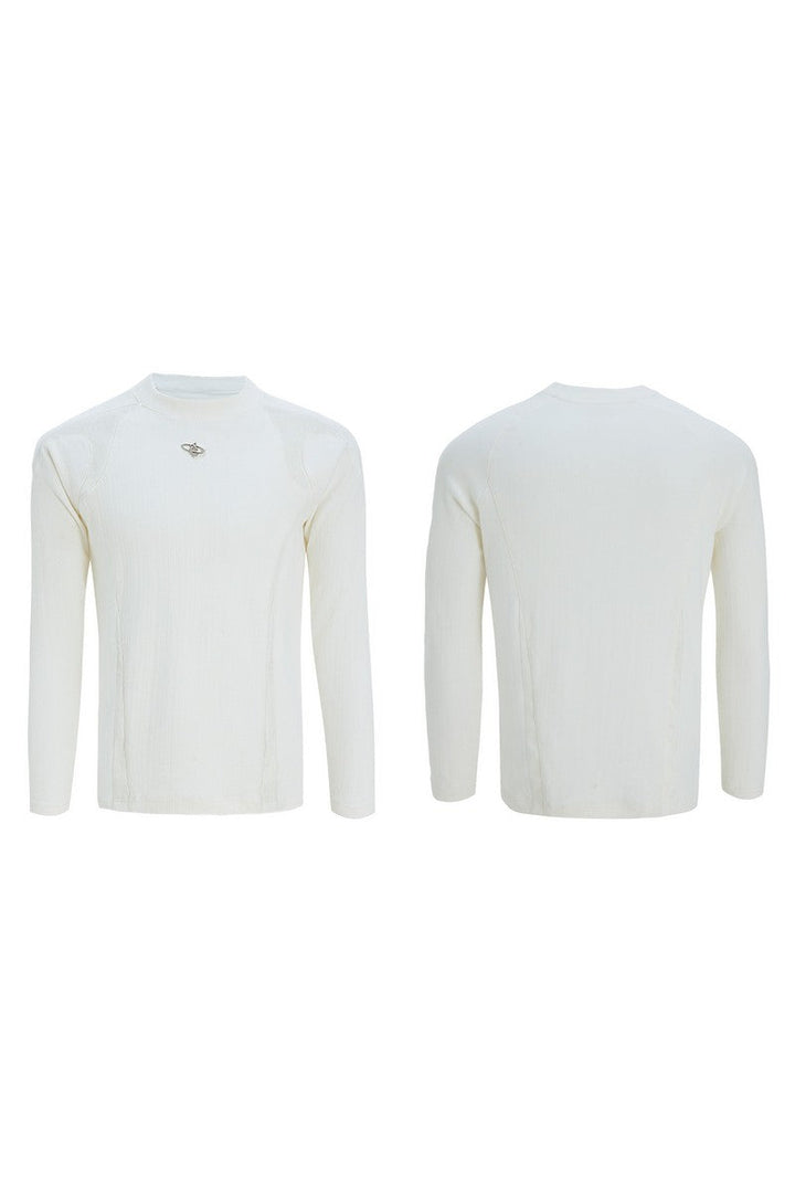 Ribbed Cotton Leather Patch Tee