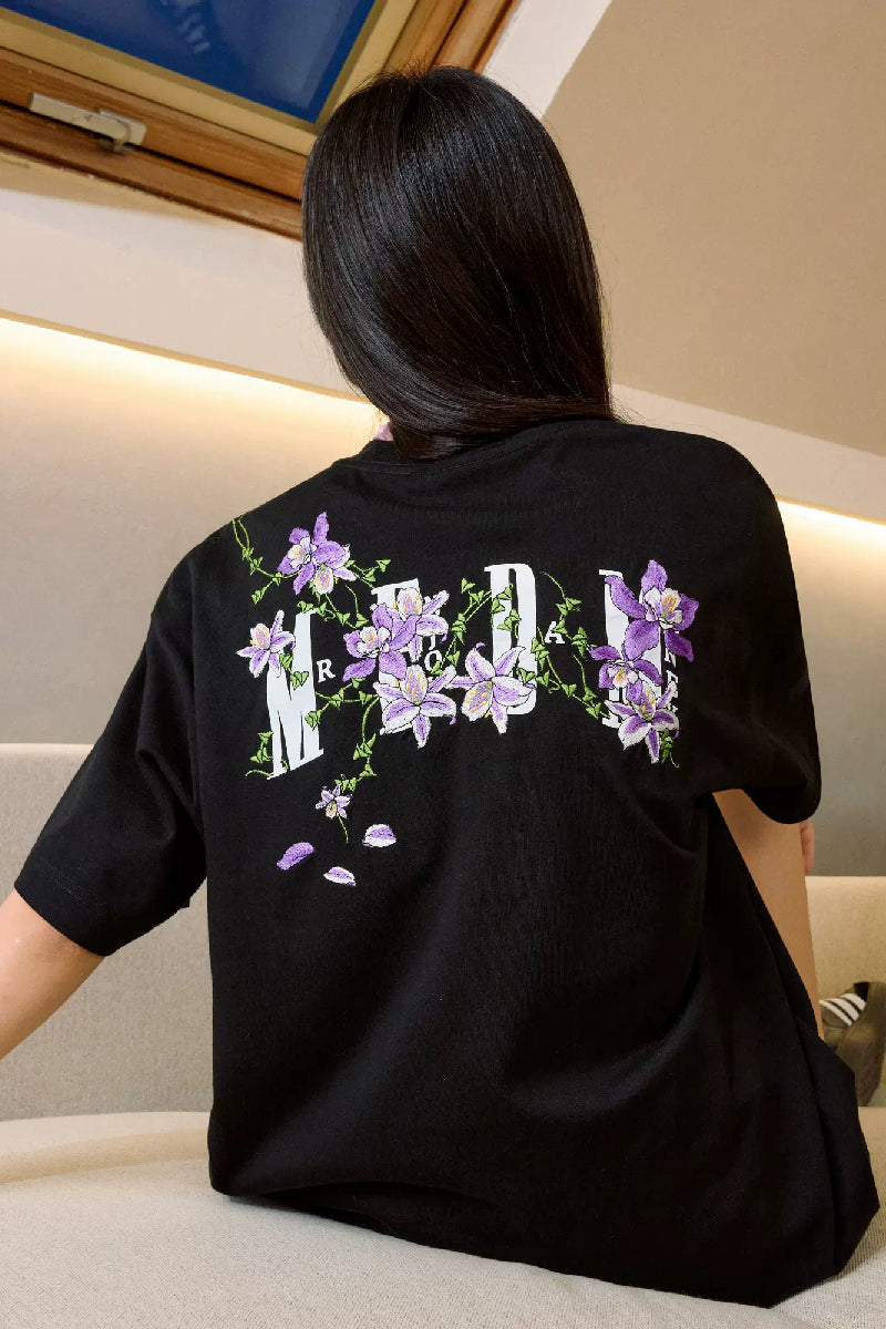 Vine Floral Embroidered Tee