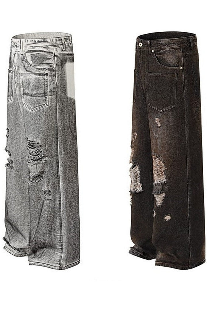 Distressed Washed Street Jeans