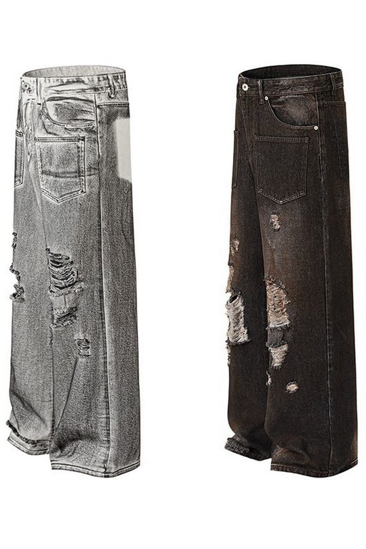 Distressed Washed Street Jeans