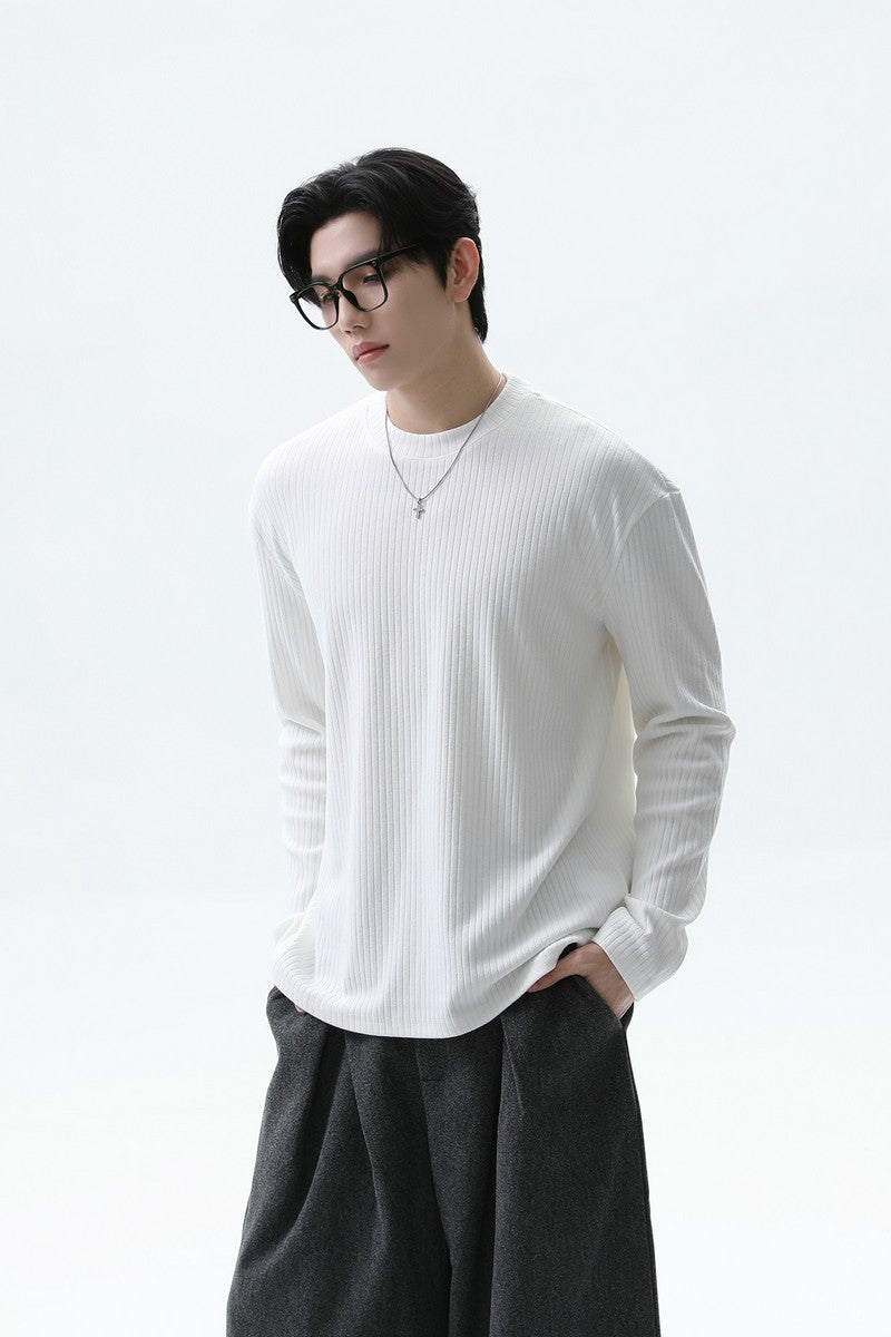 Textured Knit Long Sleeve Tee